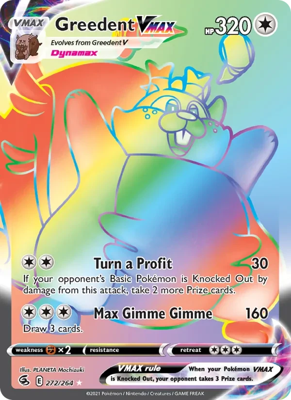 Greedent VMAX 272/264 Fusion Strike Pokémon card