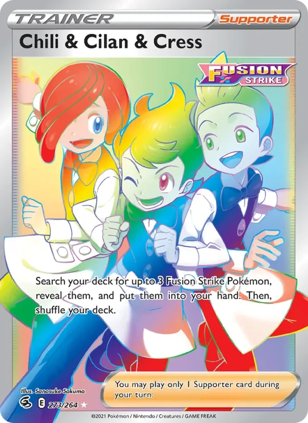 Chili & Cilan & Cress 273/264 Fusion Strike Pokémon card