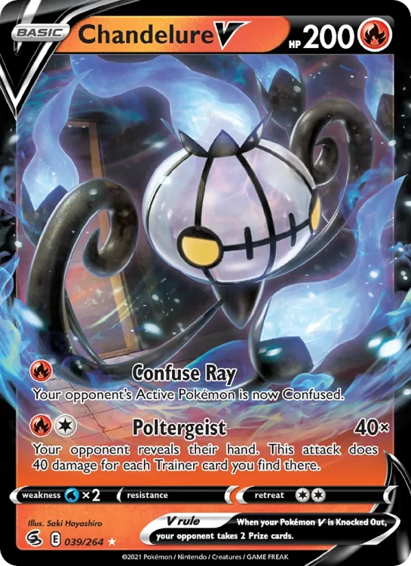 Chandelure V 39/264 Fusion Strike Pokémon card