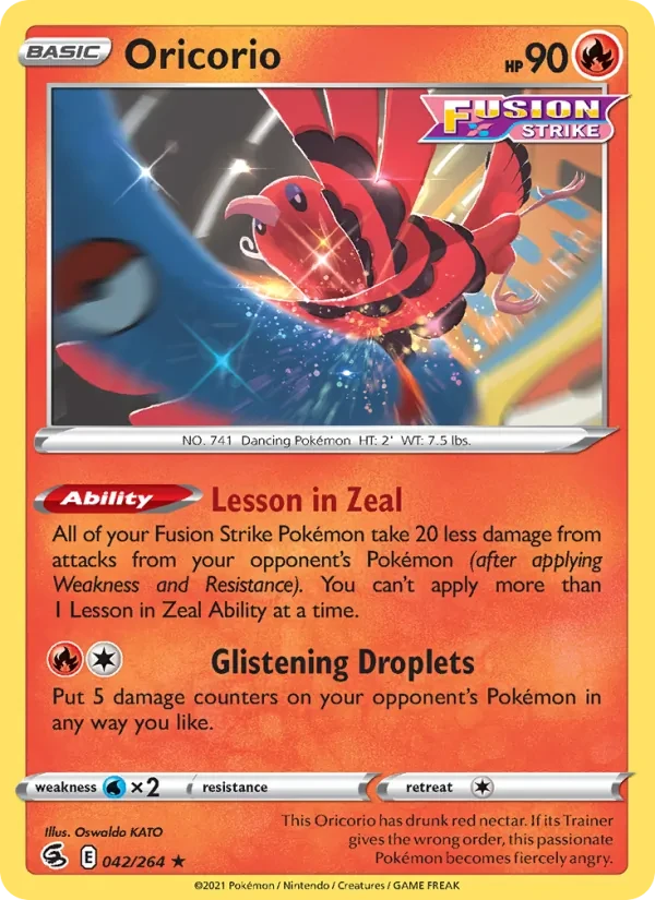 Carta Pokémon Oricorio 42/264 Fusion Strike