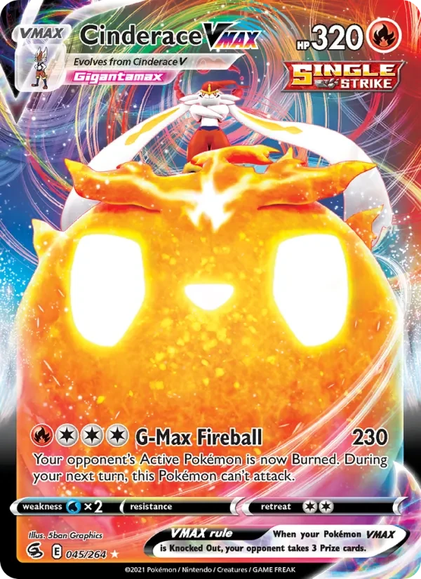 Cinderace VMAX 45/264 Fusion Strike Pokémon card