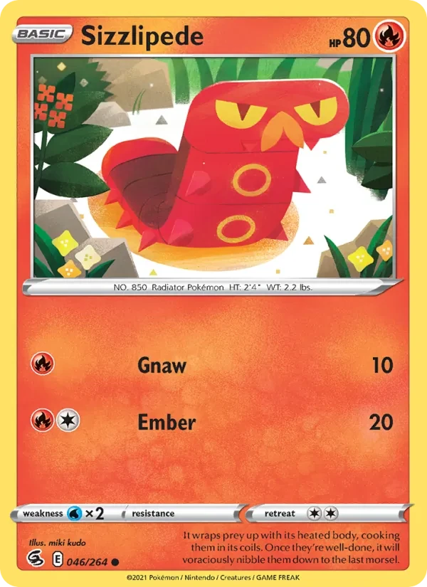 Sizzlipede 46/264 Fusion Strike Pokémon card