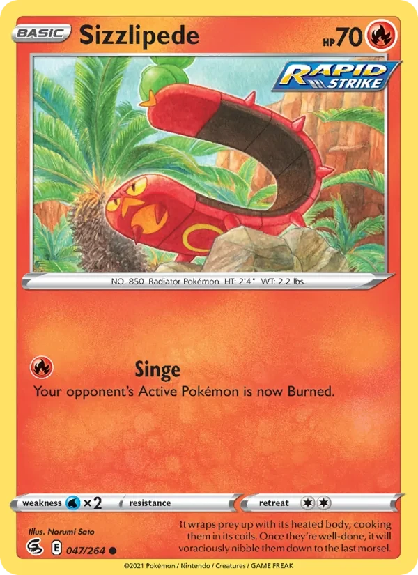 Sizzlipede 47/264 Fusion Strike Pokémon card