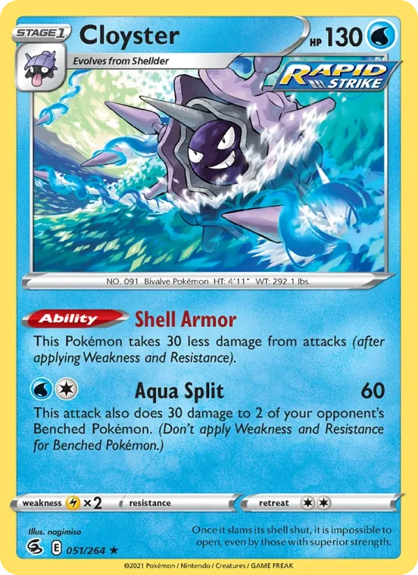 Cloyster 51/264 Fusion Strike Pokémon card