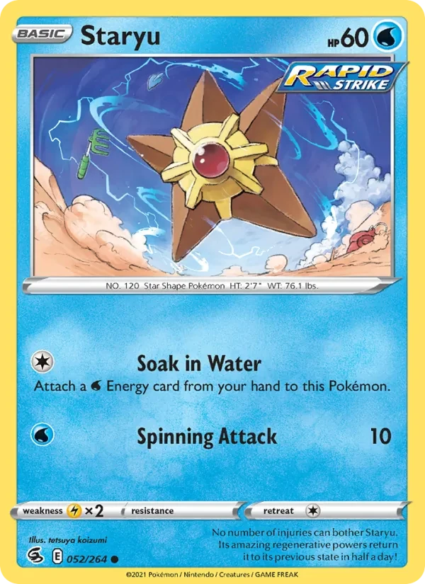 Staryu 52/264 Fusion Strike Pokémon Karte