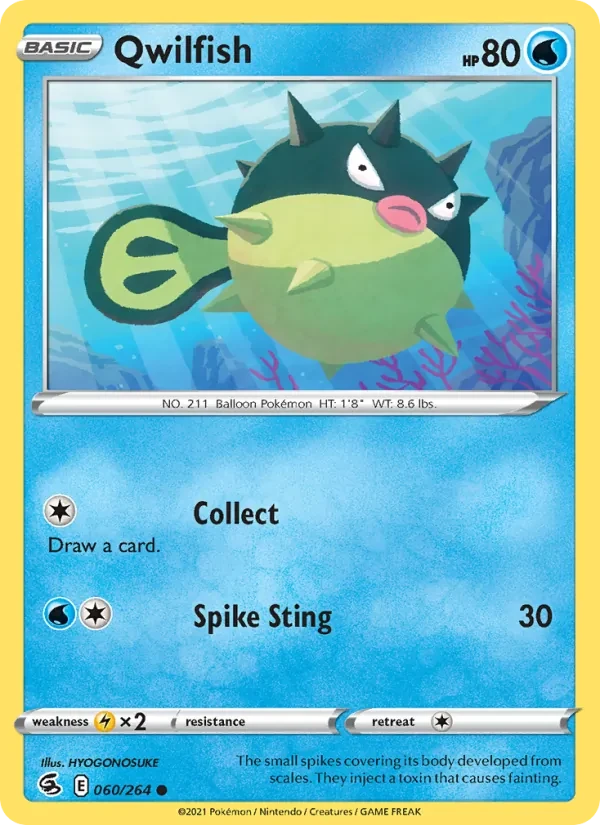 Qwilfish 60/264 Fusion Strike Pokémon Karte