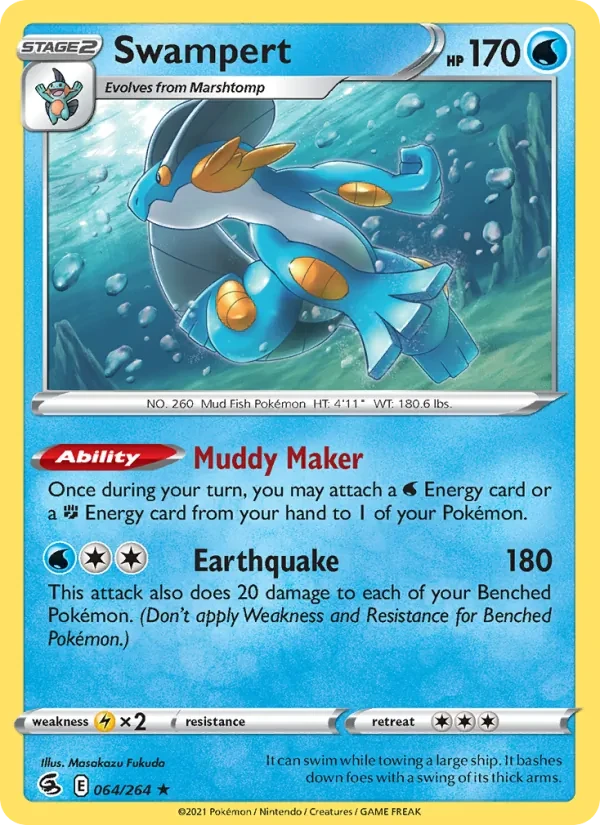 Swampert 64/264 Fusion Strike Pokémon card