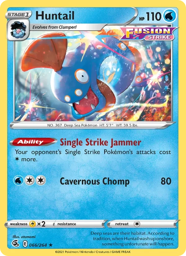 Huntail 66/264 Fusion Strike Pokémon card