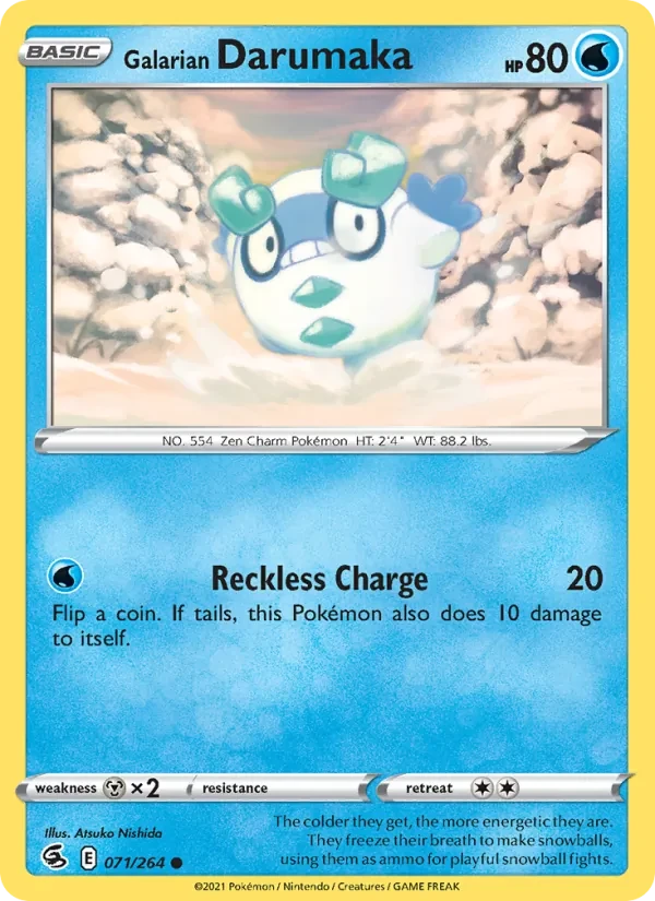 Galarian Darumaka 71/264 Fusion Strike Pokémon card