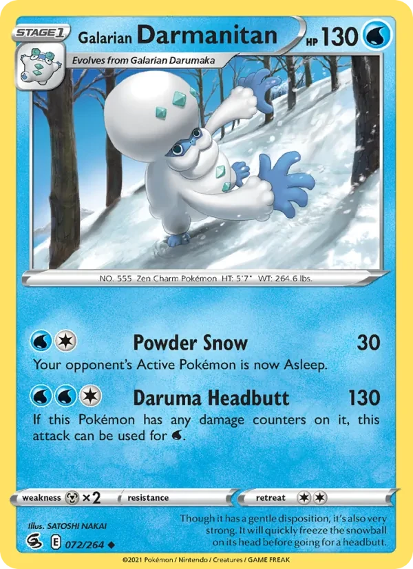 Galarian Darmanitan 72/264 Fusion Strike Pokémon card
