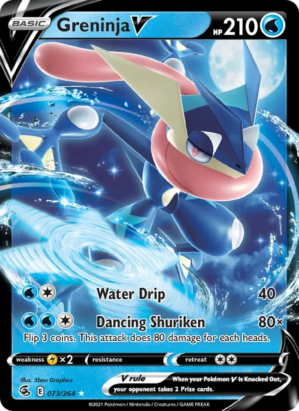 Greninja V 73/264 Fusion Strike Pokémon card