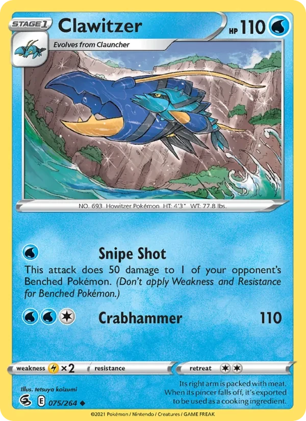 Clawitzer 75/264 Fusion Strike Pokémon card