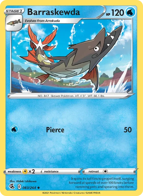 Barraskewda 83/264 Fusion Strike Pokémon card