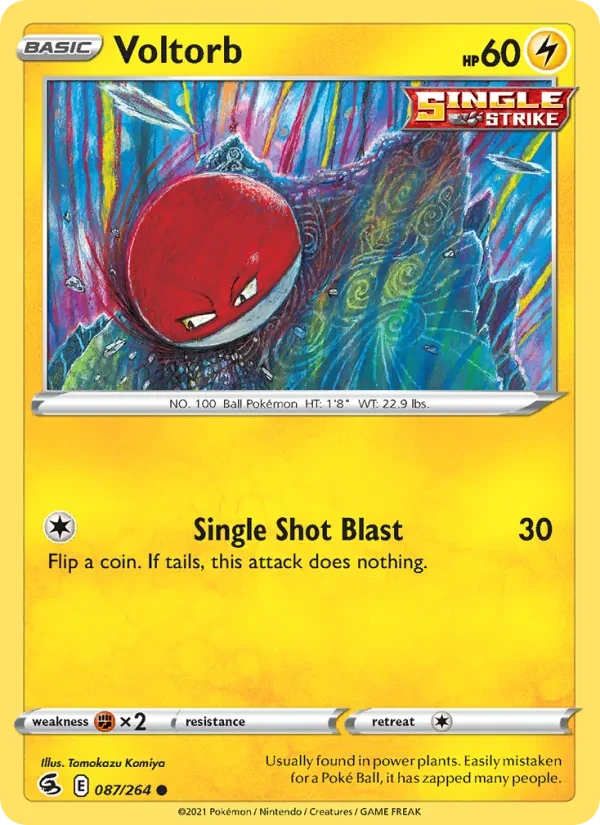 Voltorb 87/264 Fusion Strike Pokémon card