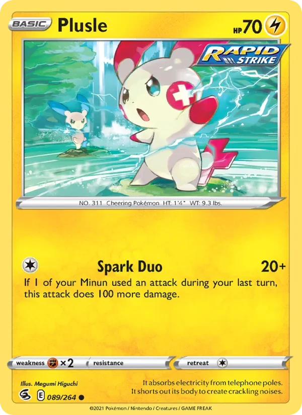 Carte Pokémon Plusle 89/264 Fusion Strike