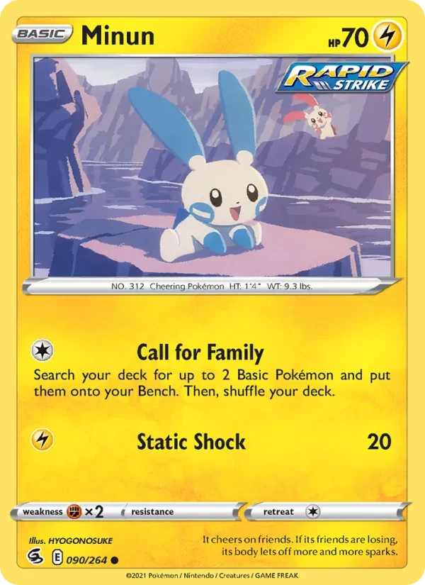 Carte Pokémon Minun 90/264 Fusion Strike