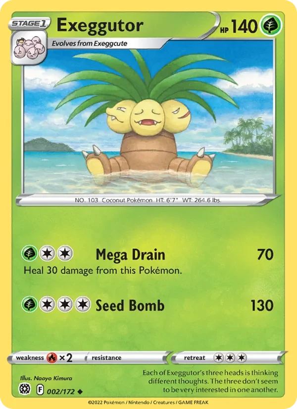 Exeggutor 002/172 Brilliant Stars Pokémon card
