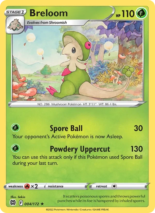 Breloom 004/172 Brilliant Stars Pokémon card