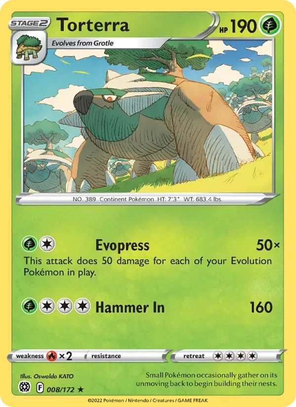 Torterra 008/172 Brilliant Stars Pokémon card