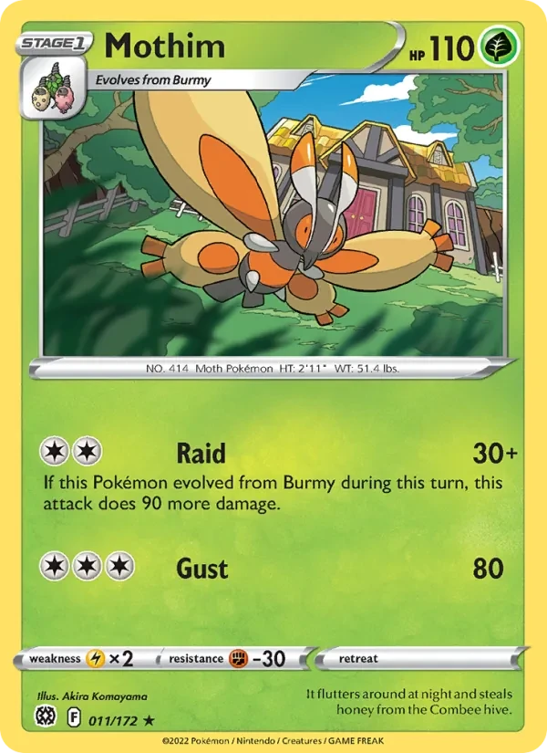 Mothim 011/172 Brilliant Stars Pokémon card