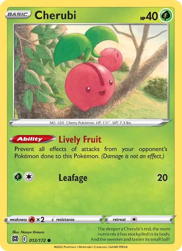 Cherubi 012/172 Brilliant Stars Pokémon card
