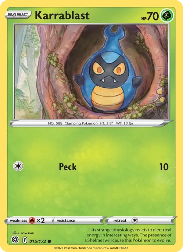 Karrablast 015/172 Brilliant Stars Pokémon card