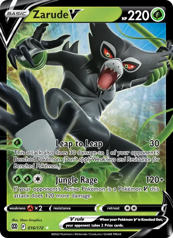 Zarude V 016/172 Brilliant Stars Pokémon card