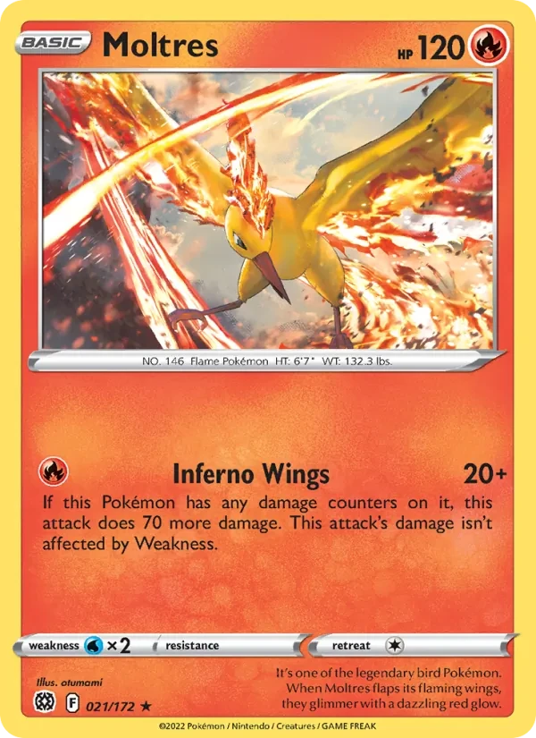 Moltres 021/172 Brilliant Stars Pokémon card