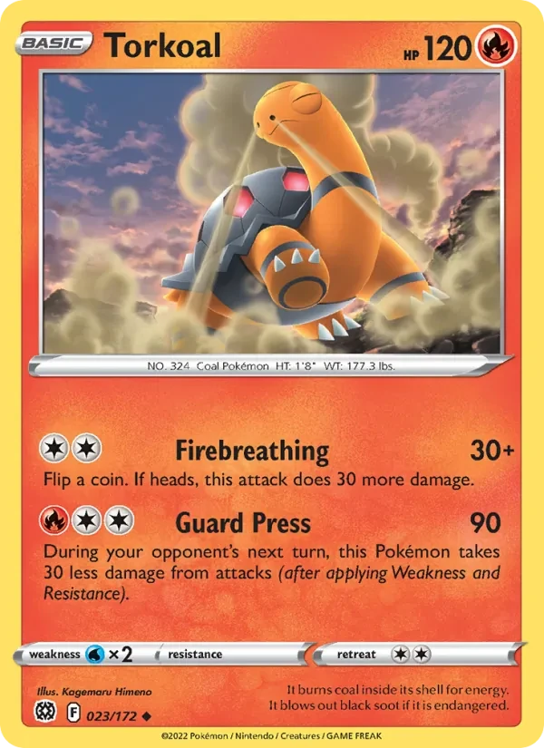 Torkoal 023/172 Brilliant Stars Pokémon Karte