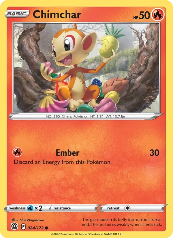 Chimchar 024/172 Brilliant Stars Pokémon card
