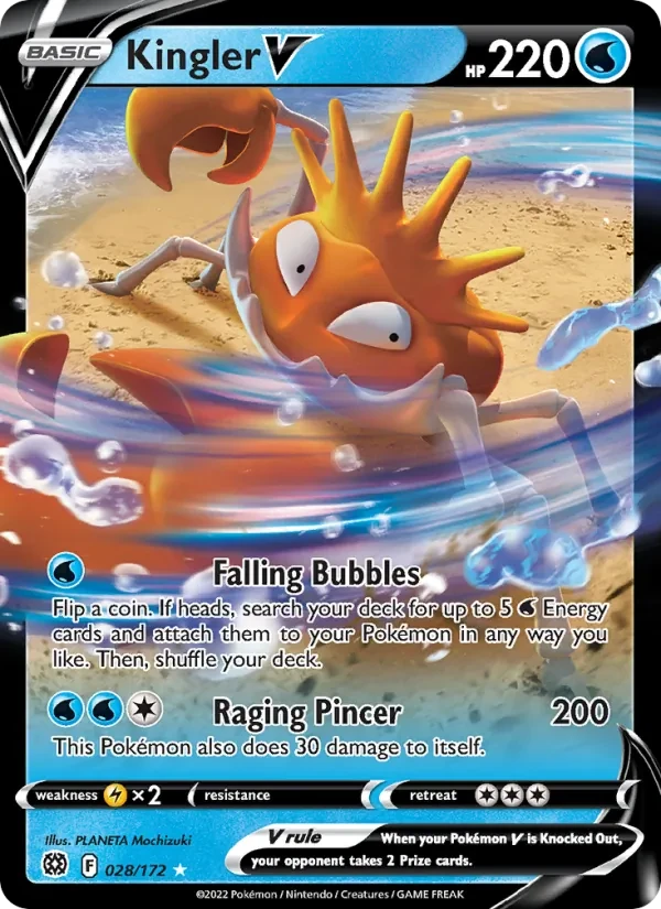 Kingler V 028/172 Brilliant Stars Pokémon card