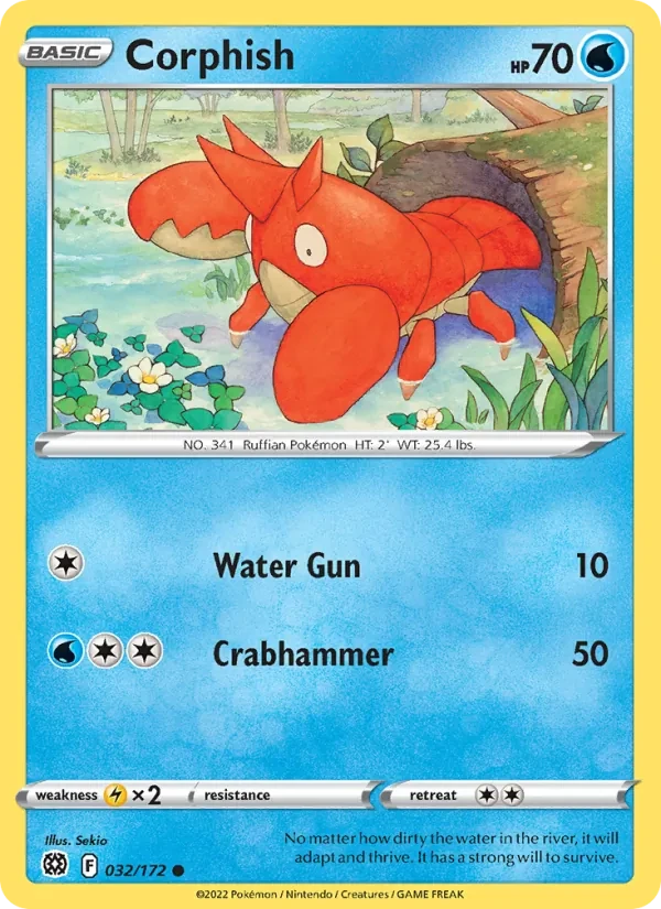 Corphish 032/172 Brilliant Stars Pokémon Karte