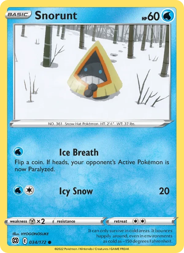 Snorunt 034/172 Brilliant Stars Pokémon card