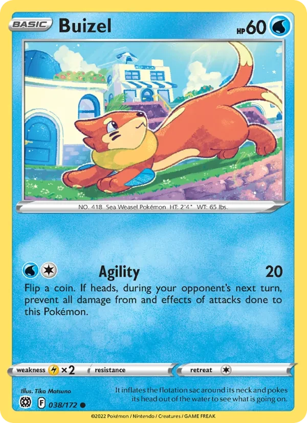 Buizel 038/172 Brilliant Stars Pokémon card