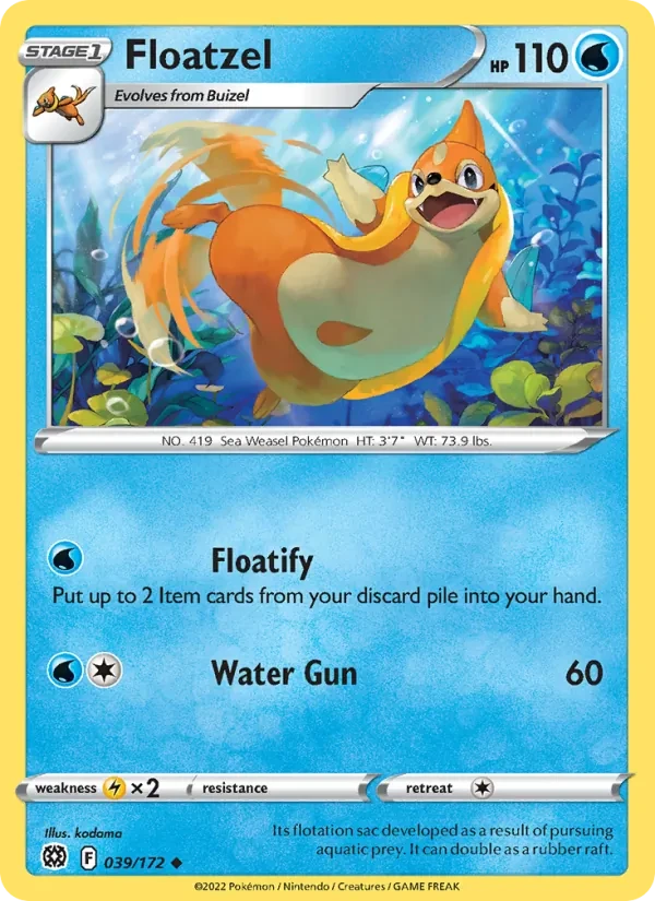 Carta Pokémon Floatzel 039/172 Brilliant Stars
