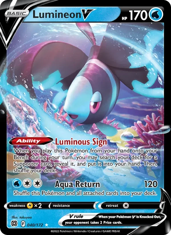 Lumineon V 040/172 Brilliant Stars Pokémon Karte