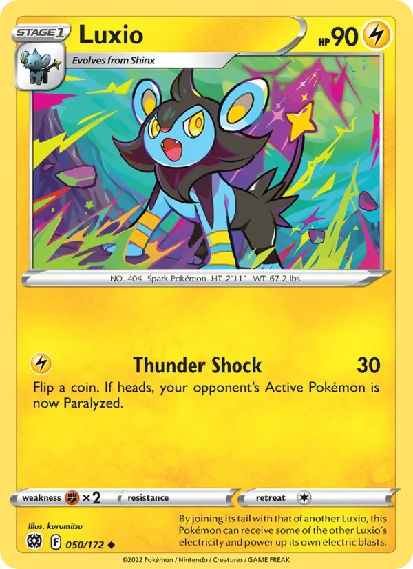 Luxio 050/172 Brilliant Stars Pokémon card