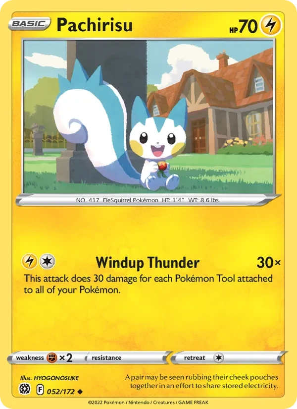 Pachirisu 052/172 Brilliant Stars Pokémon card