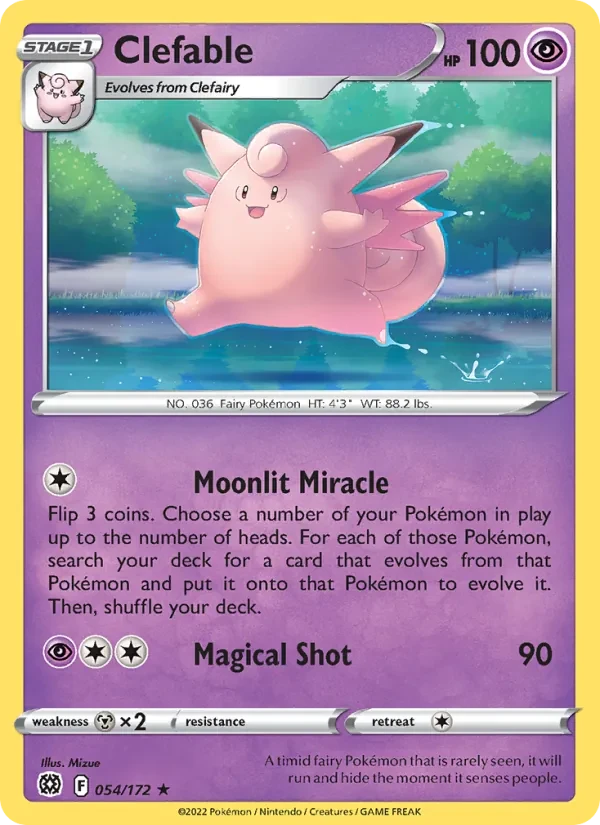 Clefable 054/172 Brilliant Stars Pokémon card