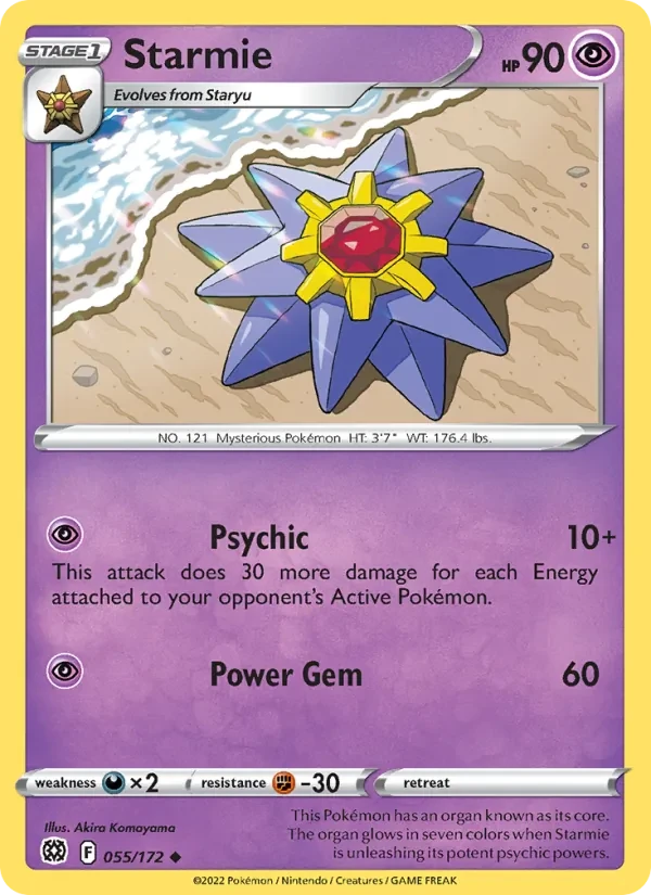 Starmie 055/172 Brilliant Stars Pokémon Karte