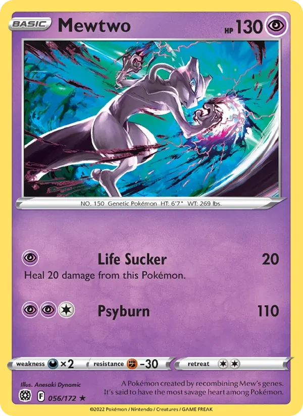 Mewtwo 056/172 Brilliant Stars Pokémon card