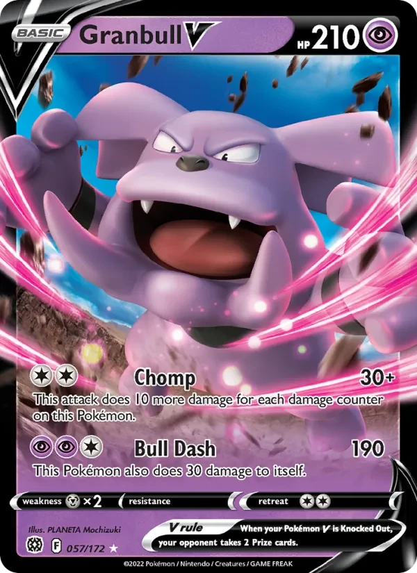 Granbull V 057/172 Brilliant Stars Pokémon card