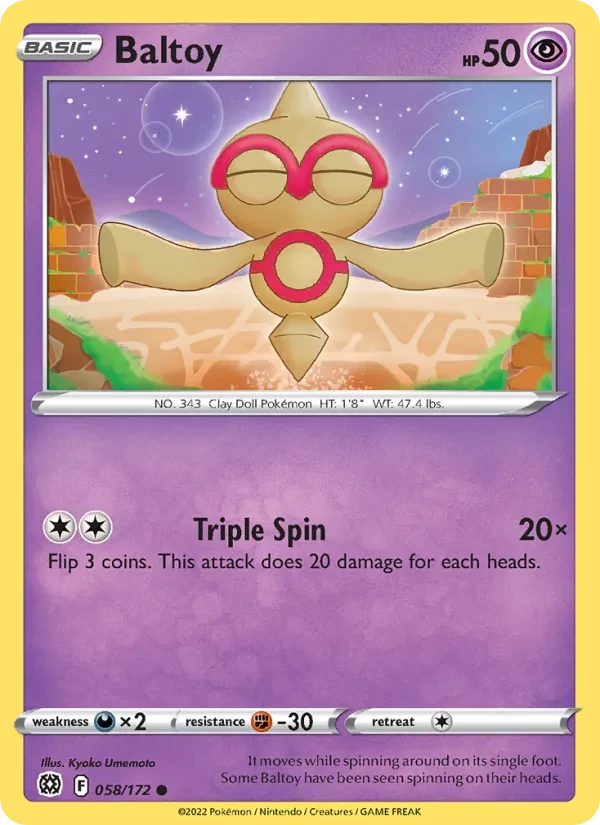 Baltoy 058/172 Brilliant Stars Pokémon card
