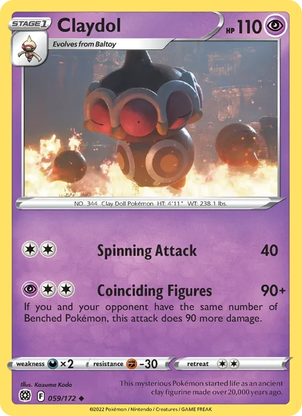 Claydol 059/172 Brilliant Stars Pokémon card