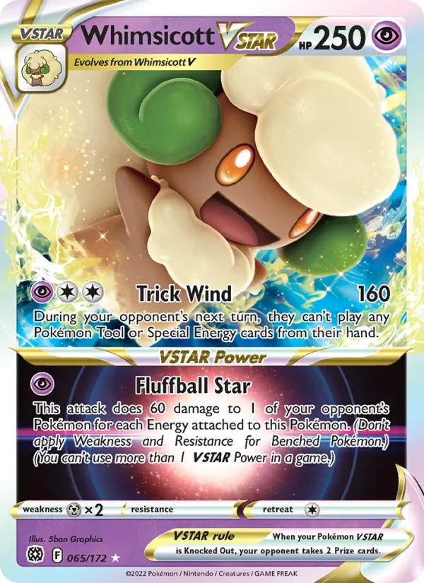 Whimsicott VSTAR 065/172 Brilliant Stars Pokémon card
