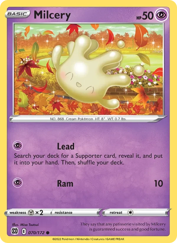 Milcery 070/172 Brilliant Stars Pokémon card