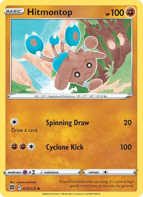 Hitmontop 072/172 Brilliant Stars Pokémon card