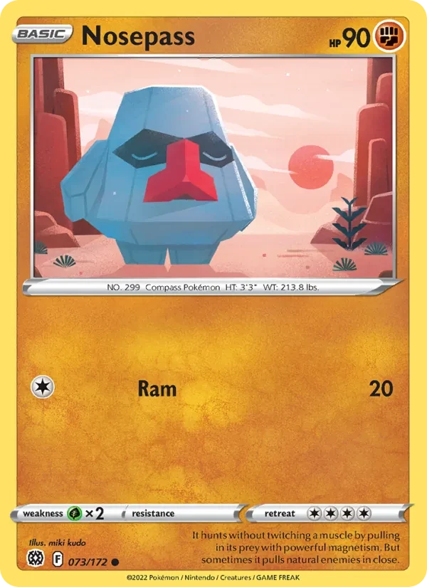 Nosepass 073/172 Brilliant Stars Pokémon card