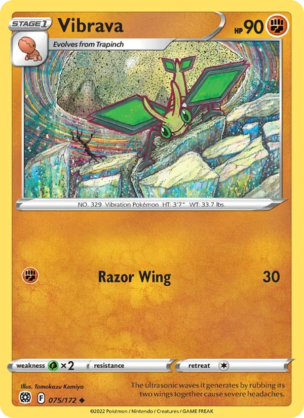 Vibrava 075/172 Brilliant Stars Pokémon card