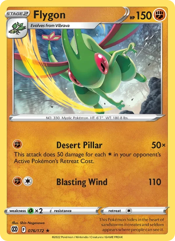 Flygon 076/172 Brilliant Stars Pokémon card